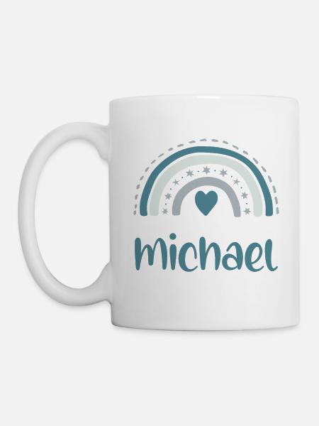 Michael Name Regenbogen - Tasse - Weiß