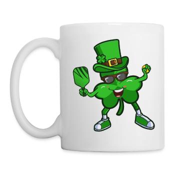 Pickleball Shamrock St Patricks Day für Kinder - Tasse - Weiß - Links