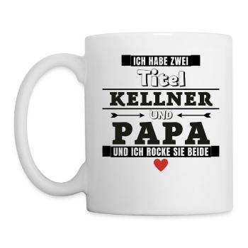 Ich habe zwei Titel Kellner und Papa - Tasse - Weiß - Links