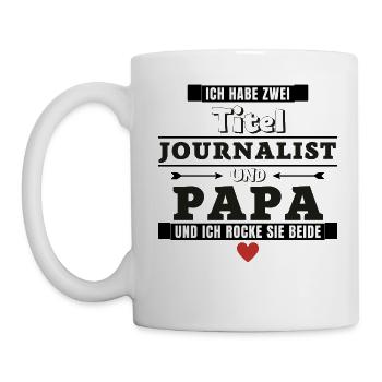 Ich habe zwei Titel Journalist und Papa - Tasse - Weiß - Links