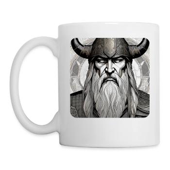 Proud Viking with Horns Helmet - Mug - white - Left