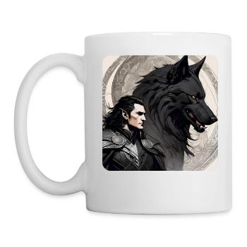 Loki mit Fenris Wolf Asgard Ragnarok - Tasse - Weiß - Links