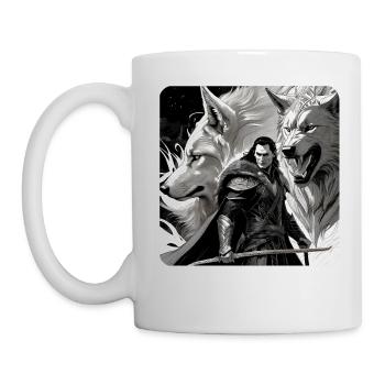 Loki mit Fenris Wolf Asgard Ragnarok - Tasse - Weiß - Links