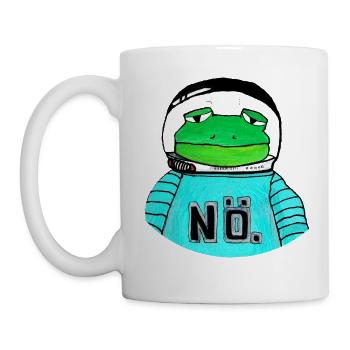 Frosch - Nö. Illustration Weltall Raumfahrer bunt - Tasse - Weiß - Links