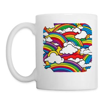 Rainbows and clouds - Mug - white - Left