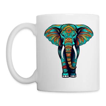 Spirit Animal Elephant in Bohemian Style - Mug - white - Left