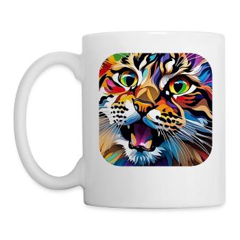 Colorful Cat Portrait - Mug - white - Left