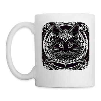 Coole Gothik Katze - Tasse - Weiß - Links