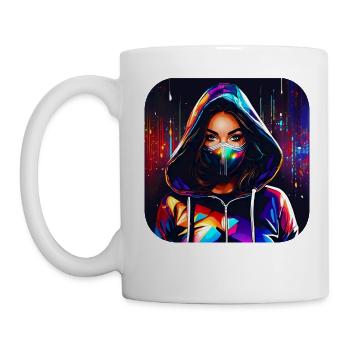 Fille Cyberpunk Cool - Mug blanc - blanc - Gauche