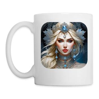 Winter Eiskönigin im Gothik Style - Tasse - Weiß - Links