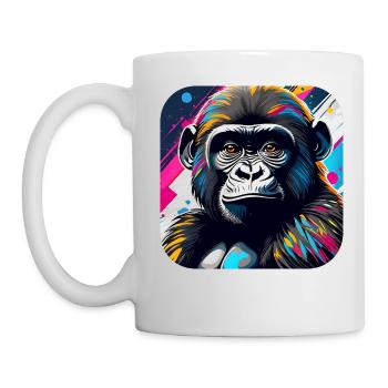 Cooler Gorilla im Graffiti Style - Tasse - Weiß - Links