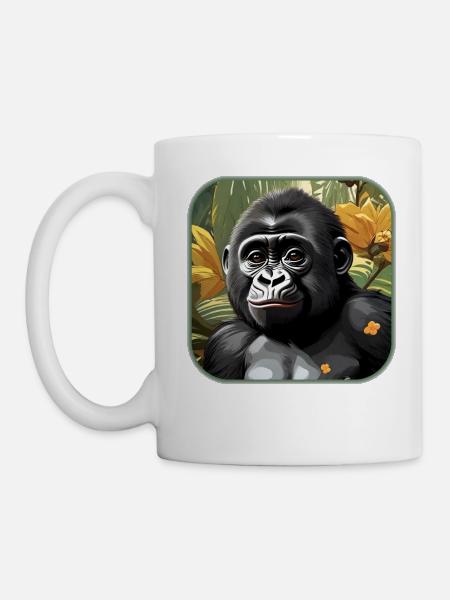 Niedlicher Baby Gorilla - Tasse - Weiß