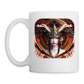Mystisches Fantasy Girl - Tasse - Weiß - Links