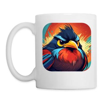 Grimmiger Vogel - Tasse - Weiß - Links
