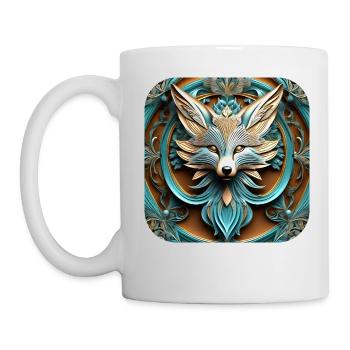 Logo du renard mystique - Mug blanc - blanc - Gauche