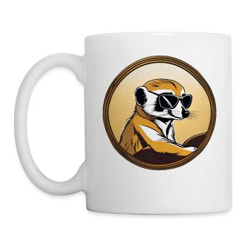 Cute meerkat with sunglasses - Mug - white - Left