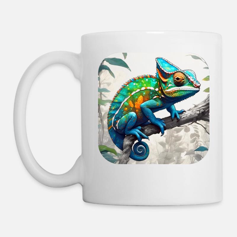 Cooles Camouflage Chameleon - Tasse - Weiß