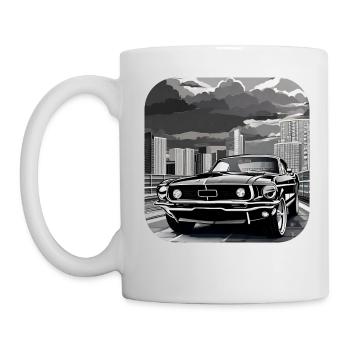Oldtimer Drift Auto Turbo Rallye - Tasse - Weiß - Links