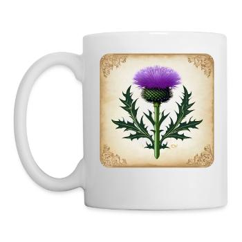 Thistle as coat of arms II - Mug - white - Left