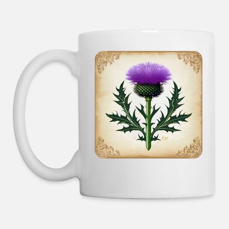 Distel als Wappen II - Tasse - Weiß