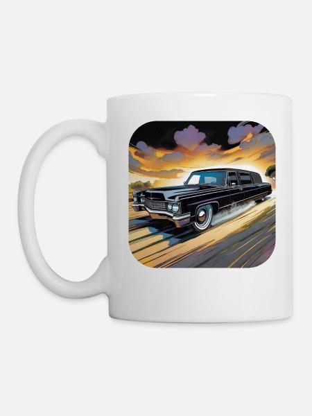 Cooler Oldtimer Leichenwagen - Tasse - Weiß