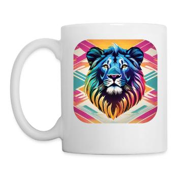 Lion in retro style - Mug - white - Left