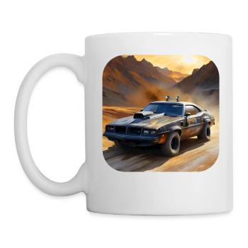 Cooles Steampunk Auto - Tasse - Weiß - Links