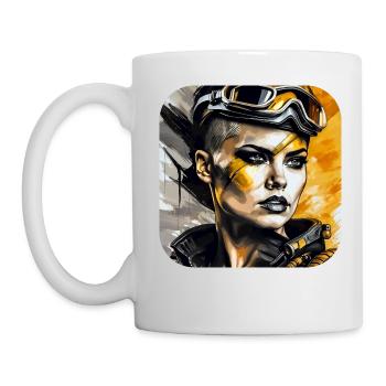 Fille Steampunk Cool - Mug blanc - blanc - Gauche