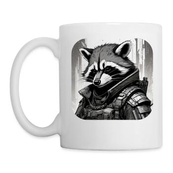 Casual Cyberspace Raccoon - Mug - white - Left