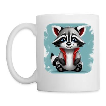 Cute raccoon - Mug - white - Left