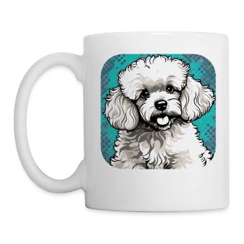 Niedlicher Zwergpudel I - Tasse - Weiß - Links