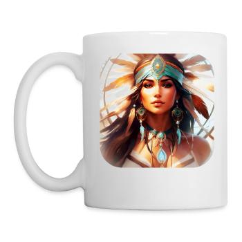 Chaman mystique avec plumes IV - Mug blanc - blanc - Gauche