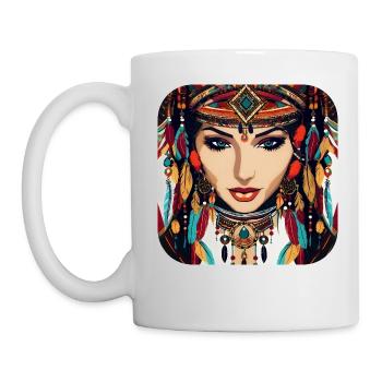 Chaman mystique avec plumes II - Mug blanc - blanc - Gauche