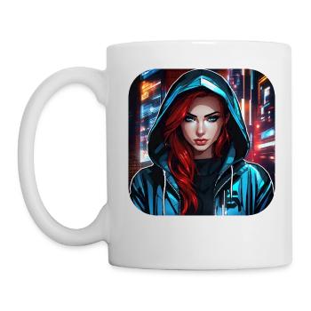 Fille cyberpunk cool II - Mug blanc - blanc - Gauche