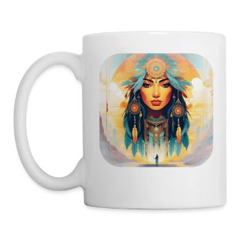 Femme mystique aux plumes VII - Mug blanc - blanc - Gauche