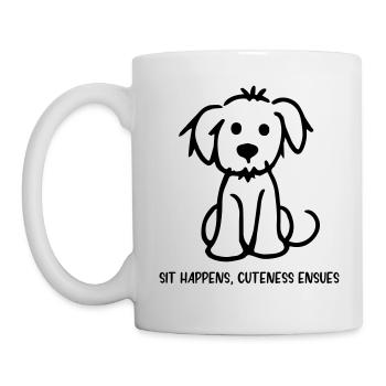 S’asseoir arrive – la gentillesse s’ensuit - Mug blanc - blanc - Gauche