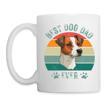 Jack Russel Terrier Chien Chiens Papa Fête des Pères Rétro - Mug blanc - blanc - Gauche