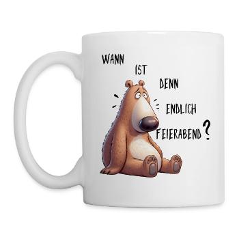 Feierabend Tasse Arbeit Geschenkidee - Tasse - Weiß - Links