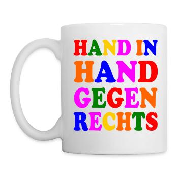 Gegen rechts - Tasse - Weiß - Links