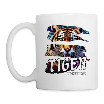 Tigre à l’intérieur. - Mug blanc - blanc - Gauche