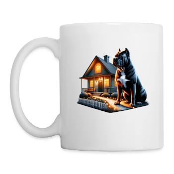 Cane Corso Hund Cottagecore Guardian Herren Damen - Tasse - Weiß - Links