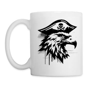 Tête d’aigle pirate boucanier graffiti street art - Mug blanc - blanc - Gauche