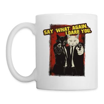Dites quoi encore ! Je vous mets au défi ! - Mug blanc - blanc - Gauche