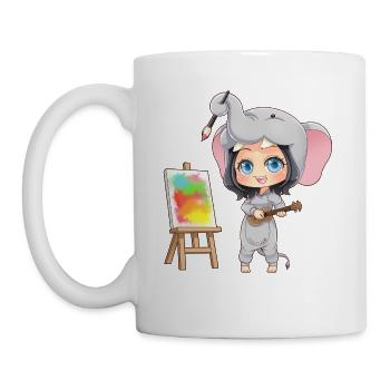 MOSBIES Elefant Lehrer Kindergarten Geschenk - Tasse - Weiß - Links