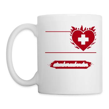 SCHWEIZER - MEIN HERZ BRENNT - Tasse - Weiß - Links