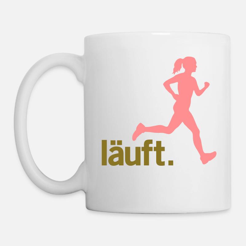 Läuferin Frau läuft. Vector - Tasse - Weiß