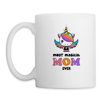 Cadeau de fête des mères maman cool licorne maman magique - Mug blanc - blanc - Gauche