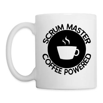 Scrum Master alimenté par le café - Mug blanc - blanc - Gauche