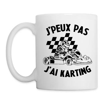 J'peux pas j'ai karting Cadeau - Mug blanc - blanc - Gauche