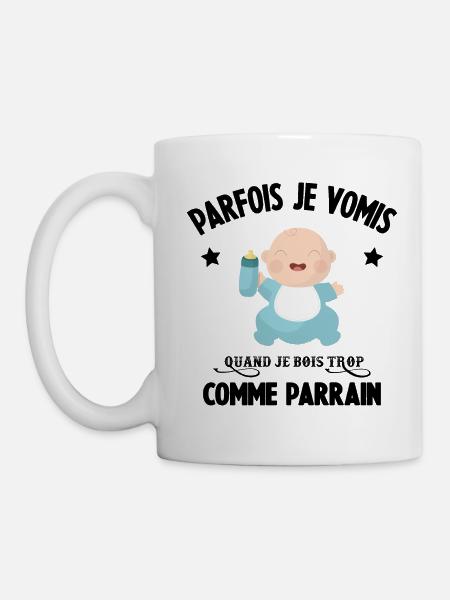 Parfois je vomis comme parrain quand je bois trop - Mug blanc - blanc